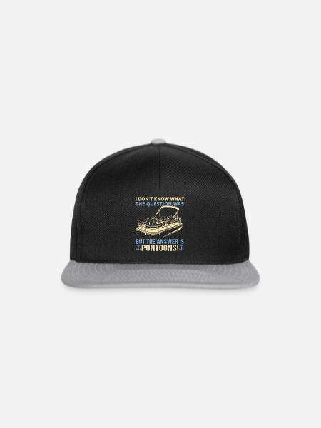 Pontonboot Kapitän Bootfahren See Pontoon - Snapback Cap - Schwarz/Grau