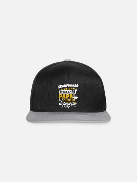 Kranführer Papa Kranfahrer Vater - Snapback Cap - Schwarz/Grau