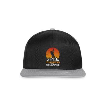 Temps de chasse amusant avec cor de chasse dans la nature - Casquette snapback - noir/gris - Devant