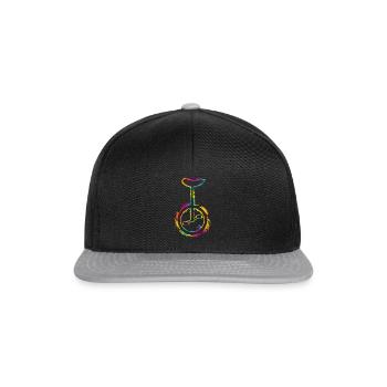 Unicycle Vintage Unicyclist Bicycle - Snapback Cap - black/grey - Front