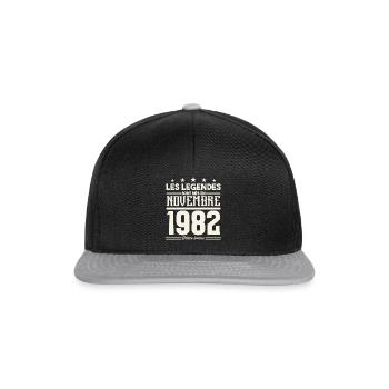 Les légendes sont nés en novembre 1982. - Casquette snapback - noir/gris - Devant