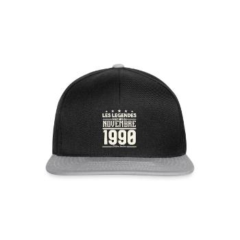 Les légendes sont nés en novembre 1990. - Casquette snapback - noir/gris - Devant