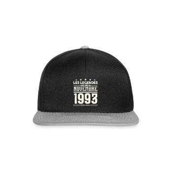 Les légendes sont nés en novembre 1993. - Casquette snapback - noir/gris - Devant