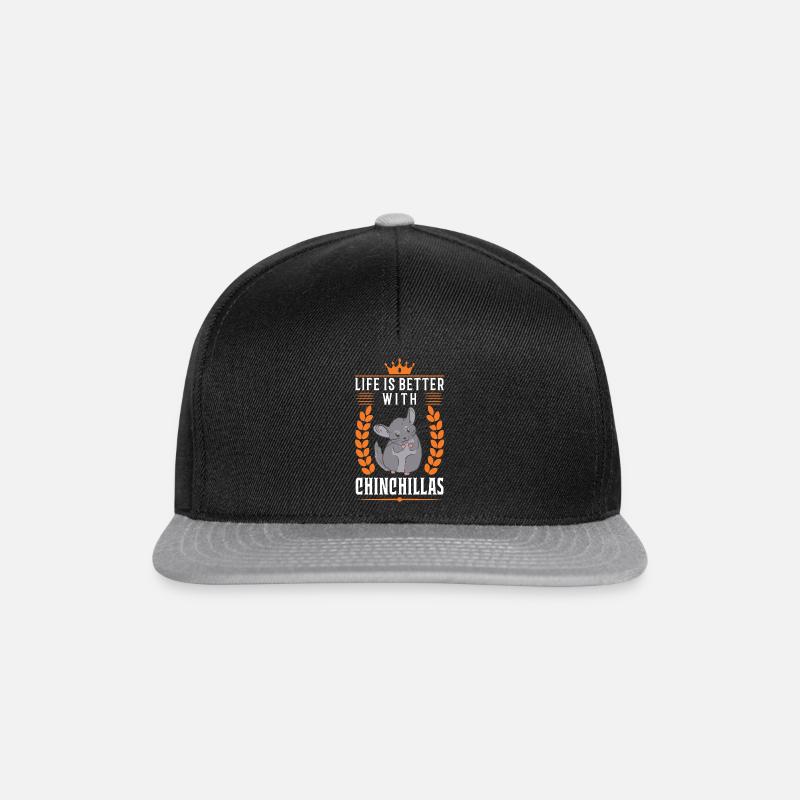 Das Leben ist besser mit Chinchillas - Snapback Cap - Schwarz/Grau