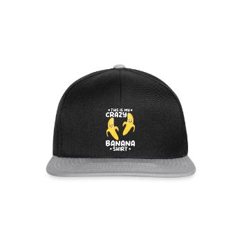 Banana Lover - This Is My Crazy Banana Shirt - Fun - Snapback Cap - Schwarz/Grau - Vorne