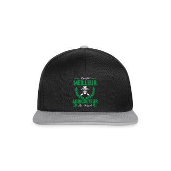 Certifié meilleur agriculteur du monde.agriculture - Casquette snapback - noir/gris - Devant