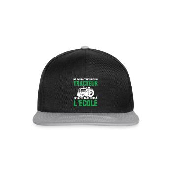 Né pour conduire un tracteur. Cadeau agriculteur. - Casquette snapback - noir/gris - Devant