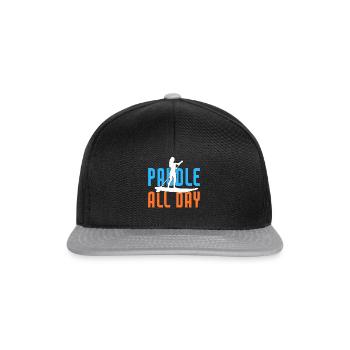 SUP Paddle Board Paddleboarding - Snapback Cap - Schwarz/Grau - Vorne