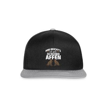 Mir Reicht's Ich Gehe Zu Meinen Affen - Orang-Utan - Snapback Cap - Schwarz/Grau - Vorne