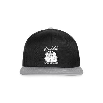 Knuddel Schlafshirt Affen - Süße Affen Orang-Utan - Snapback Cap - Schwarz/Grau - Vorne