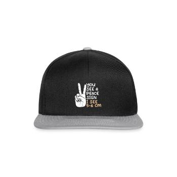 You see a Peace I see 5-6 cm midwife - Snapback Cap - black/grey - Front