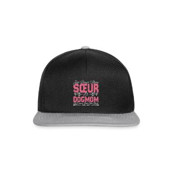 J'ai deux titres Sœur et Dogmom Cadeau soeur. - Casquette snapback - noir/gris - Devant