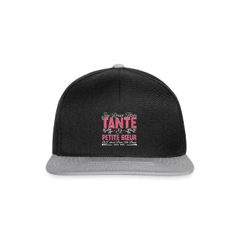 J'ai deux titres tante et Petite Sœur Cadeau . - Casquette snapback - noir/gris - Devant