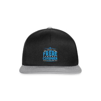 J'ai deux titres frère et Cuisinier. Cadeau frère. - Casquette snapback - noir/gris - Devant