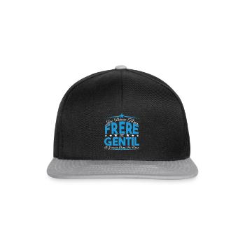 J'ai deux titres frère et Gentil. Cadeau frère. - Casquette snapback - noir/gris - Devant