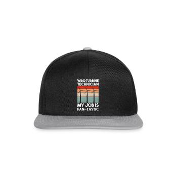 Windturbinentechniker Windpark Windkraft - Snapback Cap - Schwarz/Grau - Vorne