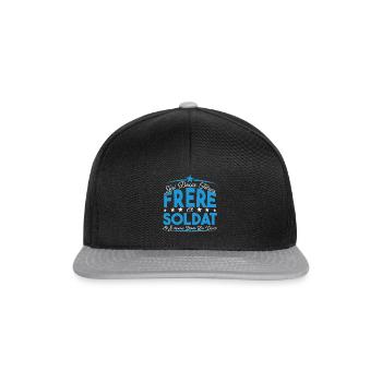 J'ai deux titres frère et Soldat. Cadeau. - Casquette snapback - noir/gris - Devant