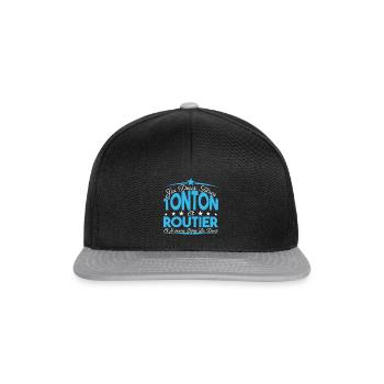 J'ai deux titres tonton et Routier. Cadeau Tonton. - Casquette snapback - noir/gris - Devant