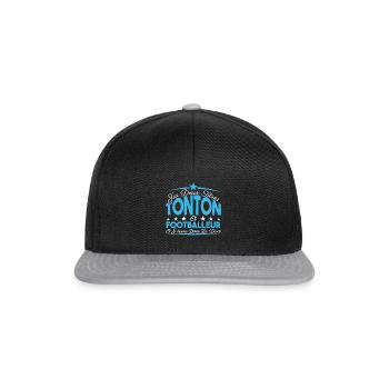 J'ai deux titres tonton et Footballeur. Cadeau. - Casquette snapback - noir/gris - Devant