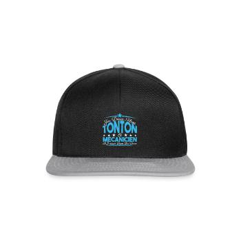 J'ai deux titres tonton et mécanicien. Cadeau. - Casquette snapback - noir/gris - Devant