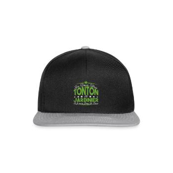 J'ai deux titres tonton et Jardinier Cadeau tonton - Casquette snapback - noir/gris - Devant