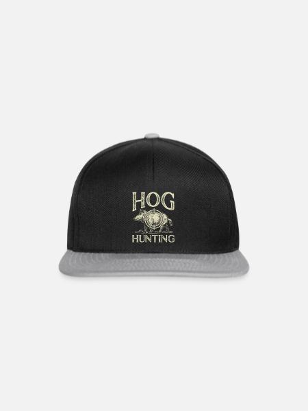 Wildschweinjagd Jäger Wildschwein - Snapback Cap - Schwarz/Grau
