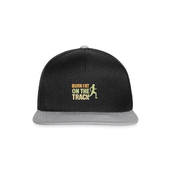 Burn fat on the track Track & field - Snapback Cap - Schwarz/Grau - Vorne