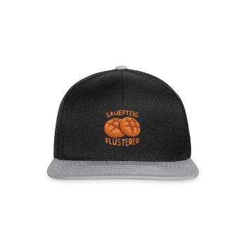 Sauerteig Flüsterer Bäcker Bäckermeister Backen - Snapback Cap - Schwarz/Grau - Vorne