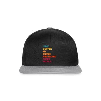 Australian Shepherd Geschenk - Snapback Cap - Schwarz/Grau - Vorne