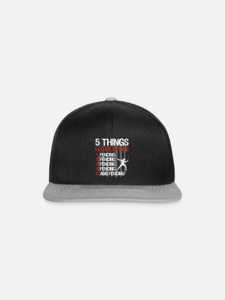 Fechten Degen Fechtduell Geschenkidee - Snapback Cap - Schwarz/Grau