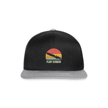 Plant Surgeon Gartenarbeit Gärtner Vintage - Snapback Cap - Schwarz/Grau - Vorne
