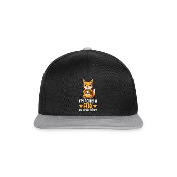 Fuchs Füchse Kinder - Snapback Cap - Schwarz/Grau - Vorne