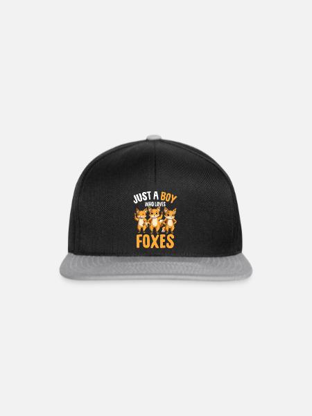 Fuchs Junge Kinder - Snapback Cap - Schwarz/Grau
