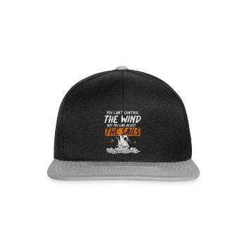You Cant Control The Wind Sailing Boat - Snapback Cap - black/grey - Front