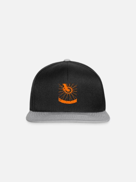 Fahrrad Reifen Geschenk Skizze - Snapback Cap - Schwarz/Grau