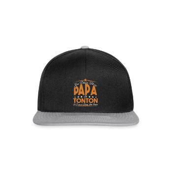 J'ai deux titres Papa et Tonton, Cadeau Papa. - Casquette snapback - noir/gris - Devant