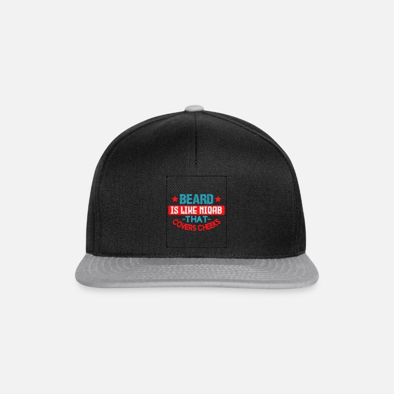 Beard Is Like Niqab That Covers Cheeks T-shirt Ess - Snapback Cap - black/grey
