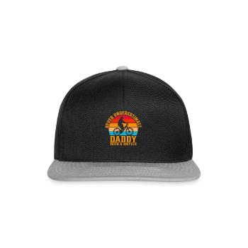 Never Underestimate Daddy With A Bicycle Cycling D - Snapback Cap - black/grey - Front
