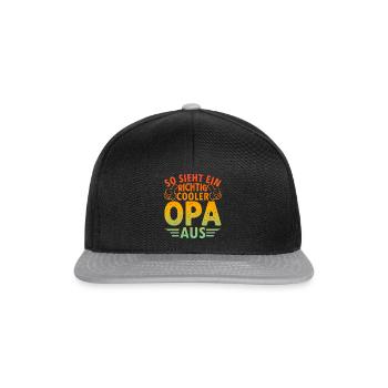 So Sieht Ein Richtig Cooler Opa Aus - Snapback Cap - Schwarz/Grau - Vorne