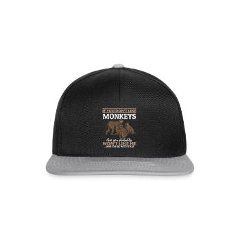 Orangutan Monkey Lover - Chimpanzee Orangutan Monk - Snapback Cap - black/grey - Front