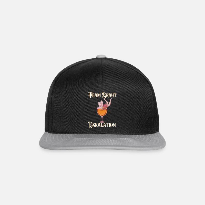 Damen Team Braut JGA Hochzeit Junggesellen - Snapback Cap - Schwarz/Grau