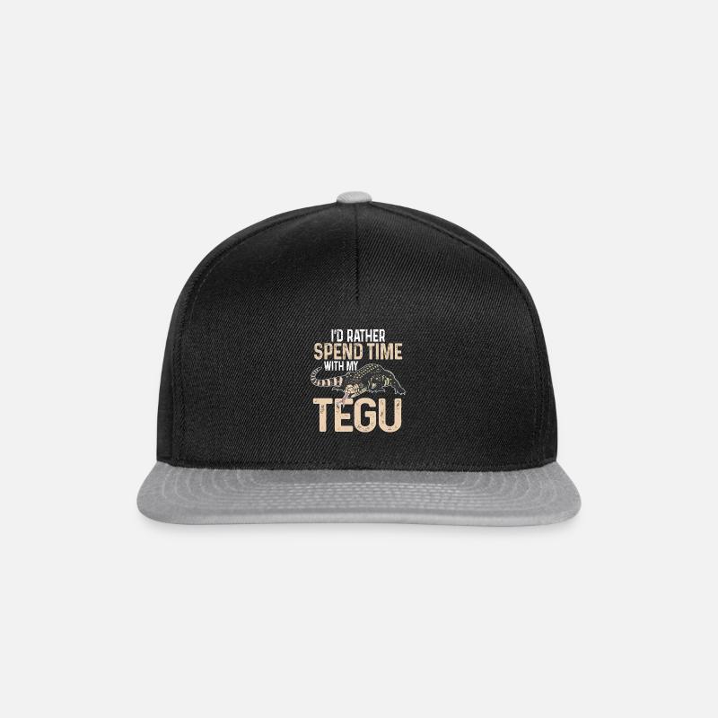 Tegu Lizard Reptile Herpetologist - Snapback Cap - black/grey