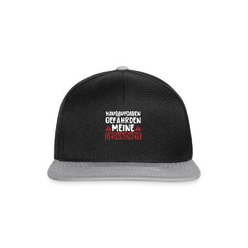 Hausaufgaben Gefährden Meine Gesundheit - Snapback Cap - Schwarz/Grau - Vorne