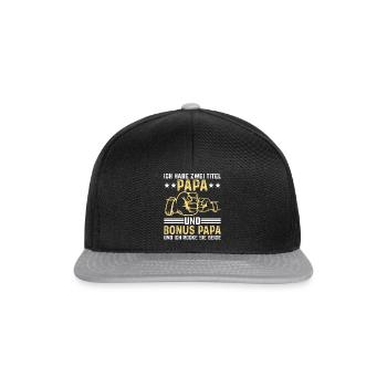 Ich Habe Zwei Titel Papa Und Bonus Papa - Snapback Cap - Schwarz/Grau - Vorne