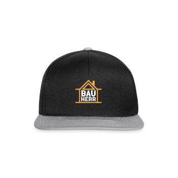 Häuslebauer Richtfest Bauherren Bauherr - Hausbau - Snapback Cap - Schwarz/Grau - Vorne