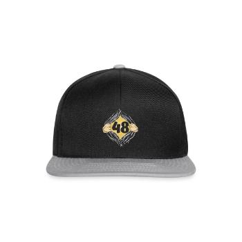 48 HEMD AUFZIEHEN - Snapback Cap - Schwarz/Grau - Vorne