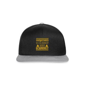 Hausaufgaben Gefährden Meine Gesundheit - Snapback Cap - Schwarz/Grau - Vorne