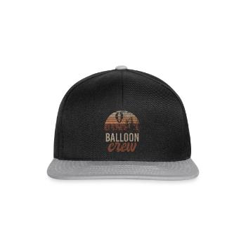 Balloon Crew Heißluftballon Fliegen Schwerelos - Snapback Cap - Schwarz/Grau - Vorne
