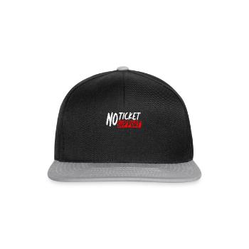 No Ticket No Support Veranstaltung Ereignis Helfen - Snapback Cap - Schwarz/Grau - Vorne