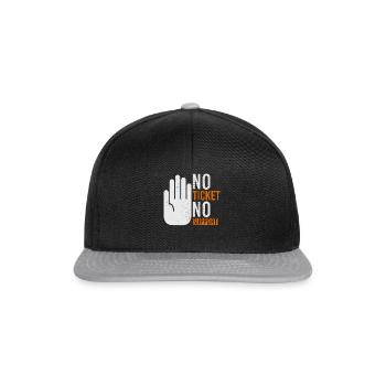 No Ticket No Support Veranstaltung Ereignis Helfen - Snapback Cap - Schwarz/Grau - Vorne